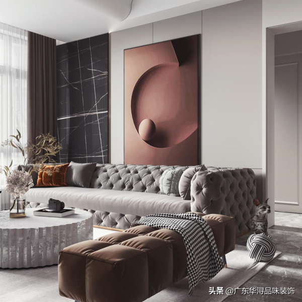 180㎡混搭大平層，簡約的客廳，浪漫的臥室