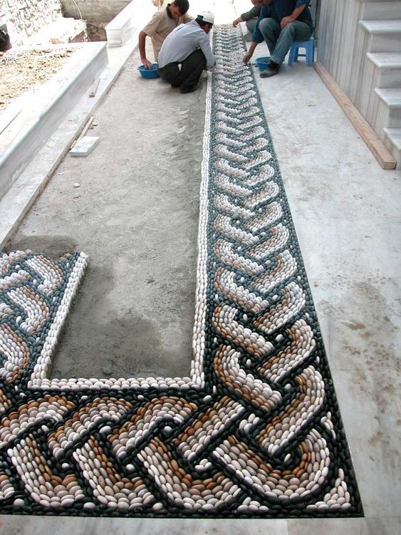 庭院地面打算鋪一條小道，用這9種組合，每一種都不會讓你失望