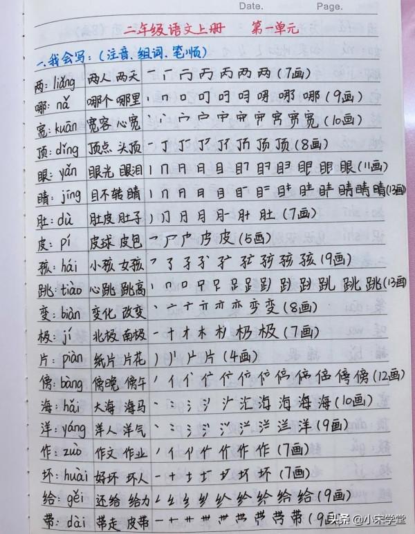 (手寫版37頁)二年級語文上1-8單元總結,重難點歸納,收藏列印 (手寫版37頁)二年級語文上1-8單元總結,重難點歸納,收藏列印