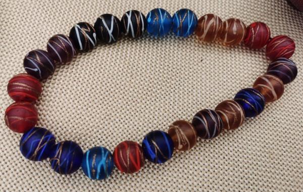 描金線琉璃珠串