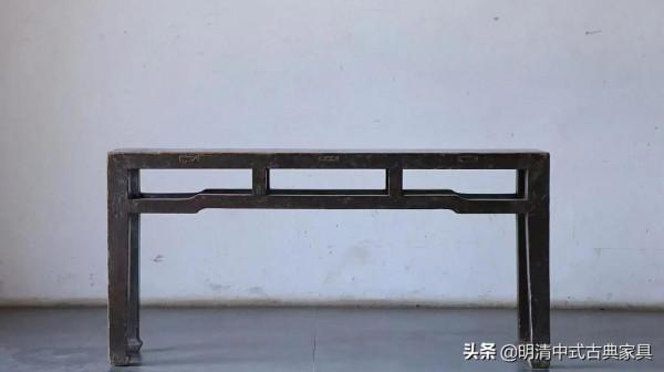 清中期榆木雙人凳