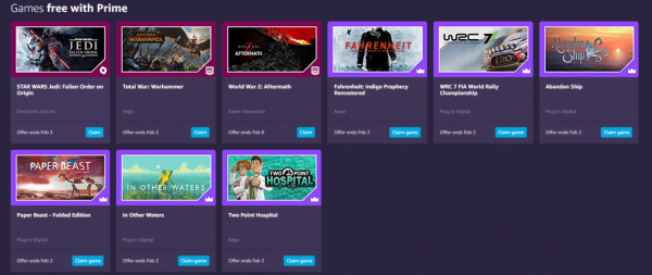 亞馬遜prime會員1月福利 九款遊戲免費送 亞馬遜prime會員1月福利 九款遊戲免費送