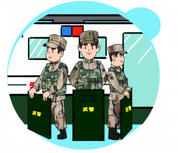 今夜，明月與彩燈輝映，輕輕照在哨位上