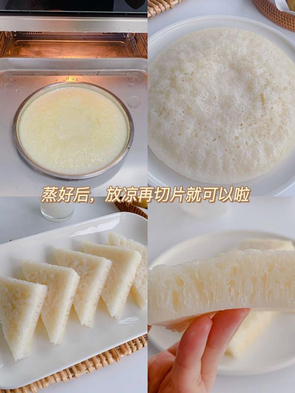 原來廣式白糖倫教糕做法這麼簡單,1杯粘米粉1杯糖就能做,好吃彈牙