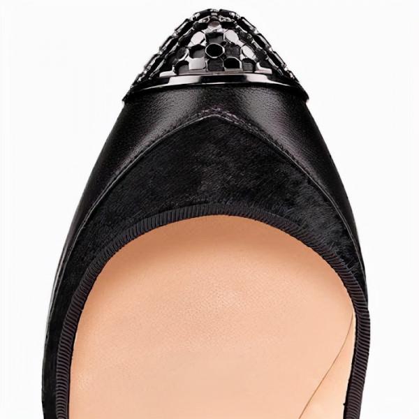 CHRISTIAN LOUBOUTIN MAGGIE 140 黑色納帕皮革與小馬毛拼接高跟鞋 CHRISTIAN LOUBOUTIN MAGGIE 140 黑色納帕皮革與小馬毛拼接高跟鞋