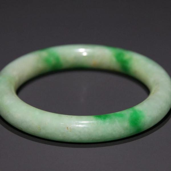 迴流 老翡翠圓條手鐲