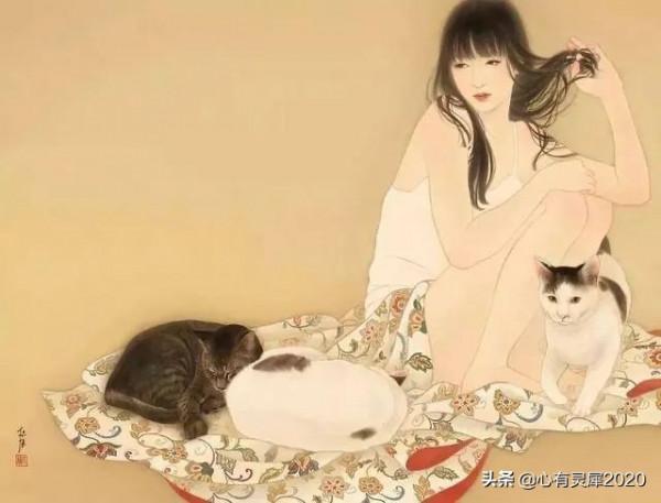 兩位畫家筆下的女性人物工筆畫，柔美脫俗，靈氣逼人