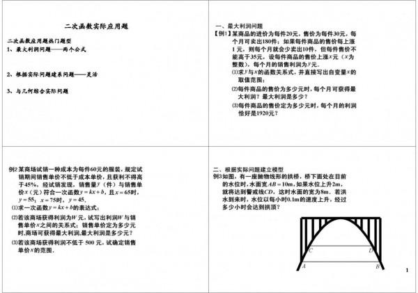 初中數學二次函式壓軸題，經典例題影片同步講解，可下載列印收藏