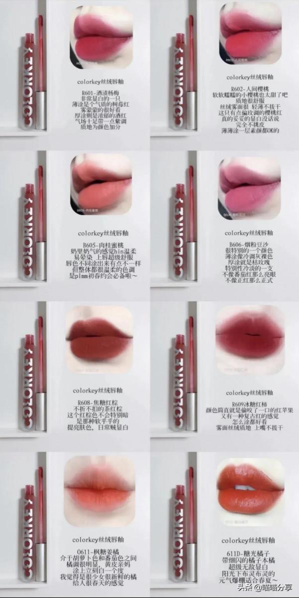 colorkey珂拉琪絲絨唇釉的試色分享，對你有幫助嗎？