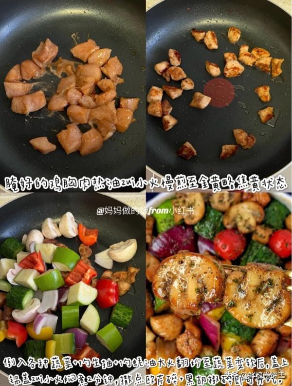 低脂餐來啦~雜炒蔬菜雞胸肉粒