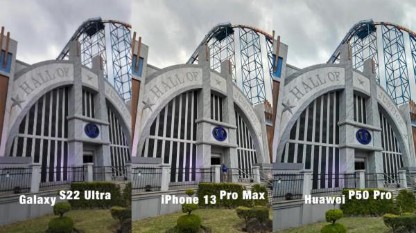 三星S22Ultra iPhone13ProMax 華為P50Pro，晝夜拍照差距非常大