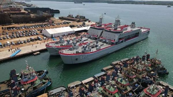 印尼海軍服役2艘海上基地艦,最大自持力20天,計劃建造12艘 印尼海軍服役2艘海上基地艦,最大自持力20天,計劃建造12艘