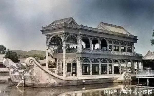 晚清頤和園的石舫 晚清頤和園的石舫