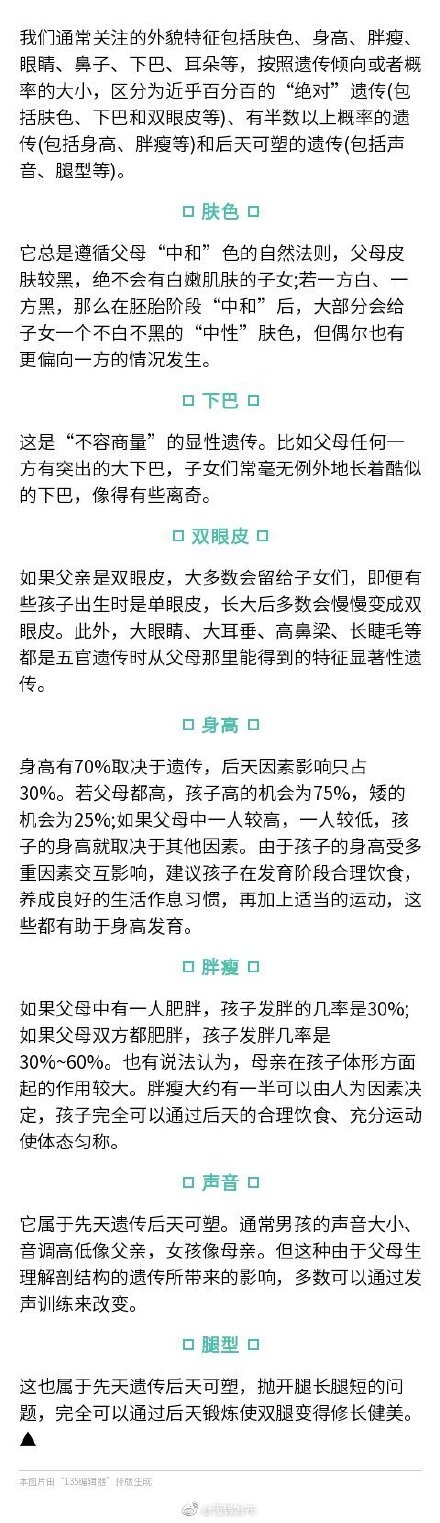 哪些長相會遺傳給孩子 哪些長相會遺傳給孩子