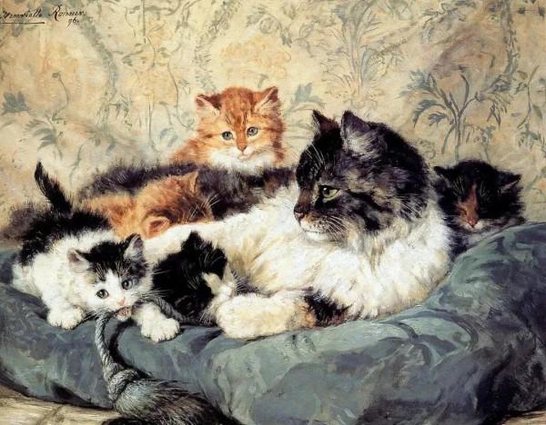 100年前她畫了超多貓，姿態萬千，惟妙惟肖