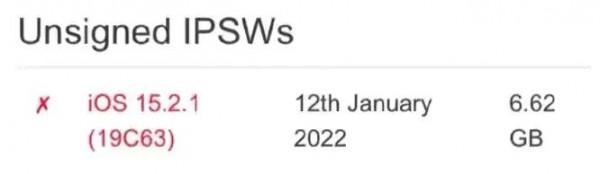 蘋果 iOS 15.2.1 正式版驗證通道關閉,已升級使用者無法再降級 蘋果 iOS 15.2.1 正式版驗證通道關閉,已升級使用者無法再降級