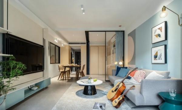 80㎡簡約新房,餐廳、書房、客臥三合一,高顏值拼色牆時髦有腔調 80㎡簡約新房,餐廳、書房、客臥三合一,高顏值拼色牆時髦有腔調