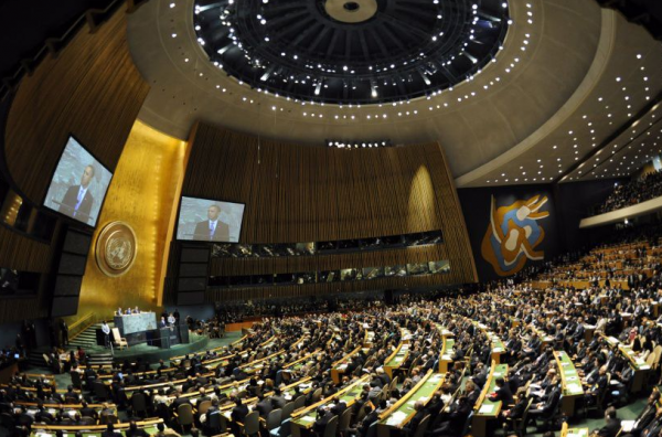 寫入中國提出的理念，聯合國大會透過一項決議，西方國家阻攔無效