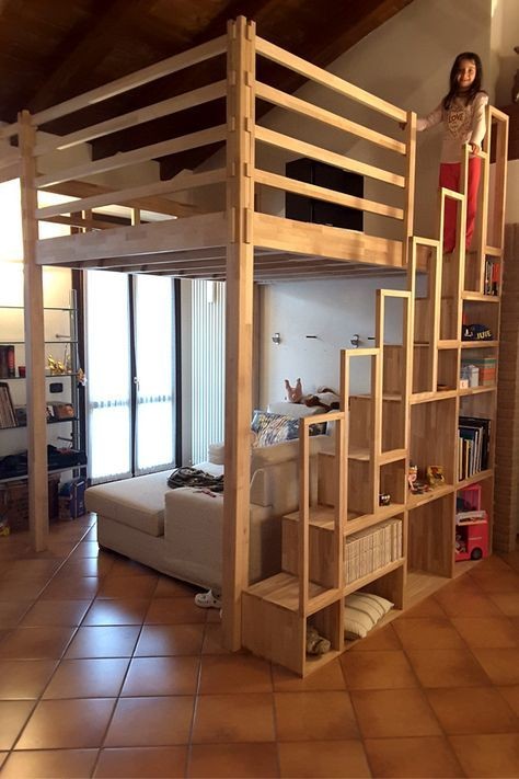 上下鋪床這裡可別浪費,樓梯打造個置物架,額外多出2㎡儲存空間 上下鋪床這裡可別浪費,樓梯打造個置物架,額外多出2㎡儲存空間