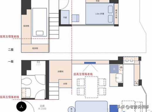 這是我見過空間利用到最極致的家，34㎡當兩室一廳用，還帶衣帽間