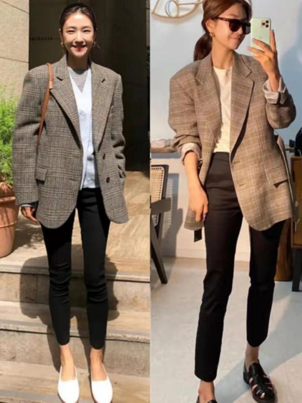 今年秋季火了一種搭法，叫“廓形西裝+小腳褲”，時髦顯高又洋氣