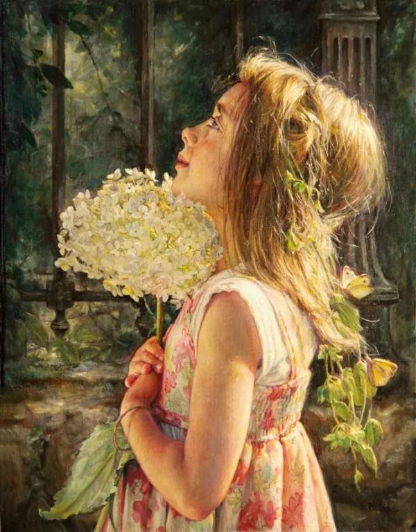 加拿大女畫家海琳的油畫，有種沐浴陽光的暖感