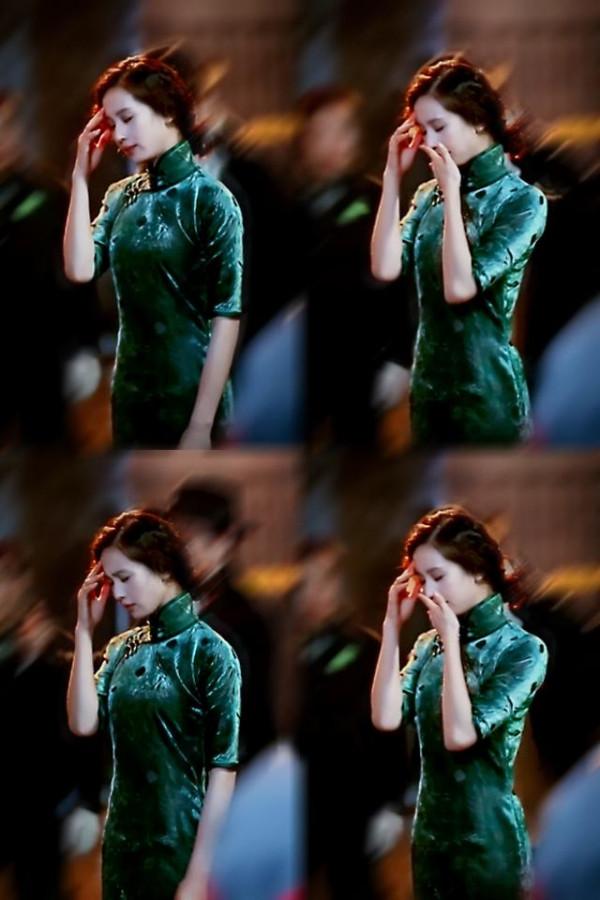 劉詩詩這套旗袍自帶一種妖冶病嬌的味道