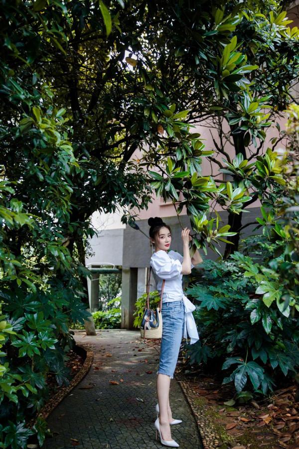 經典的五分褲，如何穿更時髦？瞧瞧袁姍姍的示範