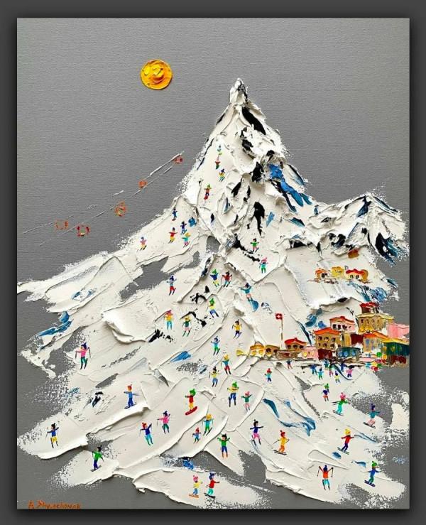 藝術｜用調色刀作畫，畫裡有你愛的皚皚白雪與朵朵浪花