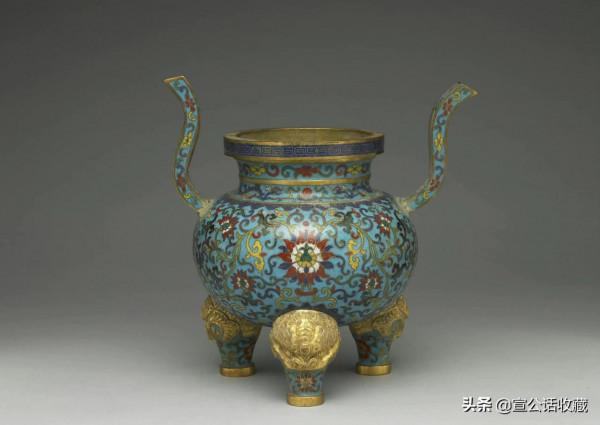 清 . 乾隆 . 銅胎掐絲琺琅爐