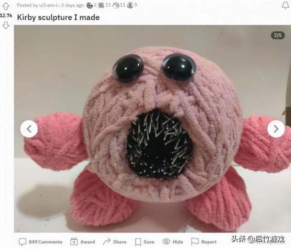 粉絲自制了一個卡比玩偶，畫風似乎完全走偏