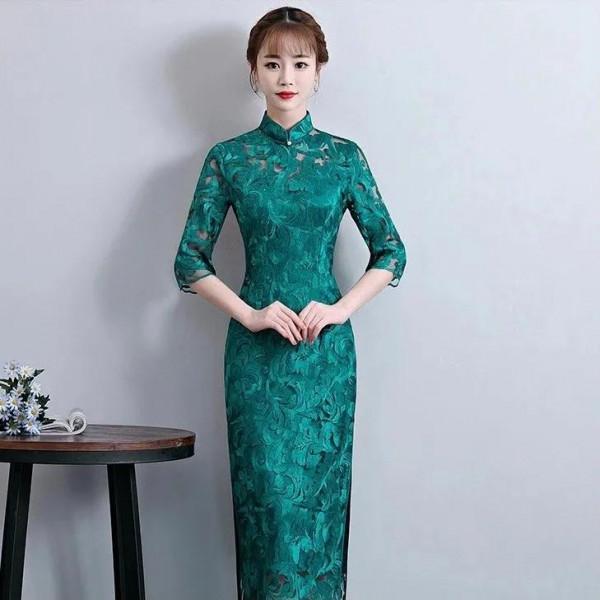 鏤空蕾絲旗袍裙，女人的偏愛，透露著高貴與優雅美到令人羨慕