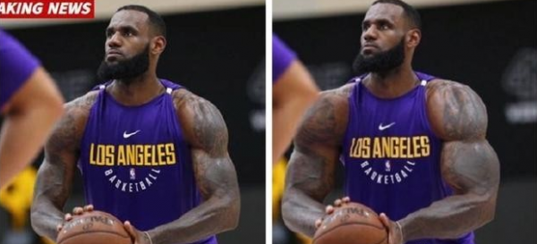 NBA5大肌肉假圖：杜蘭特被P成“非洲難民”詹姆斯像浩克