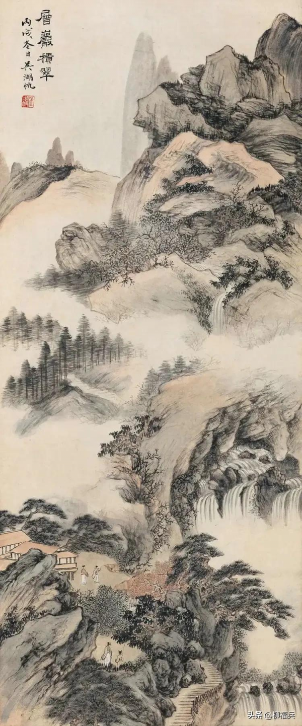 名家山水畫《積翠圖》欣賞 名家山水畫《積翠圖》欣賞