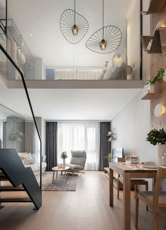 24㎡複式公寓改出2間臥室，還有多功能書房，令人拍案叫絕