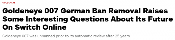 被封殺24年，《007：黃金眼》遊戲終於在德國解禁了