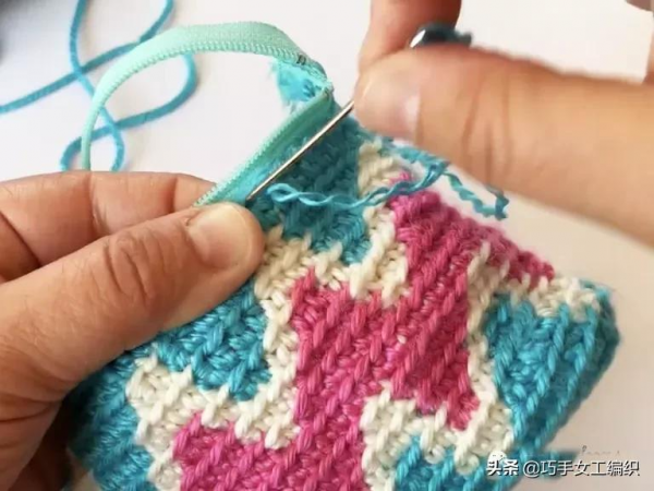 舊衣褲的拉鍊剪下來後，用鉤針戳一圈就有無數的收納