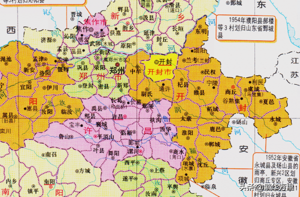 豫皖的區劃變動，1952年，安徽省的1個縣，為何劃入河南省？