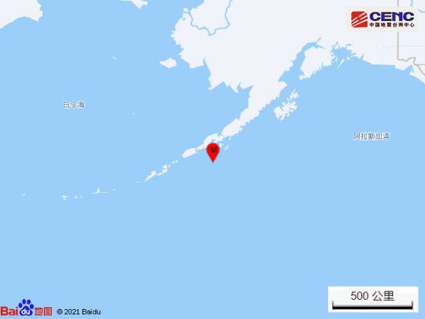 美國阿拉斯加州以南海域發生5&period;1級地震