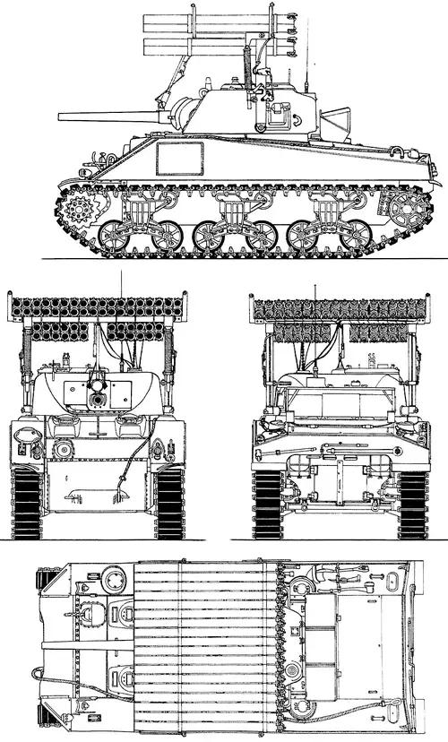 可點射可覆蓋,配備了火箭彈的謝爾曼坦克,T34“管風琴”火箭 可點射可覆蓋,配備了火箭彈的謝爾曼坦克,T34“管風琴”火箭