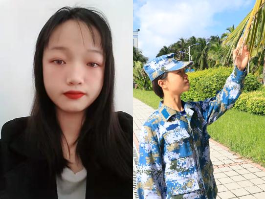 入伍前後對比照：軍營滿月“大變身”