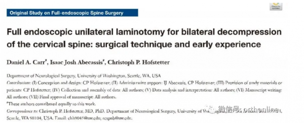 文獻梳理 脊柱後路內鏡治療脊髓型頸椎病