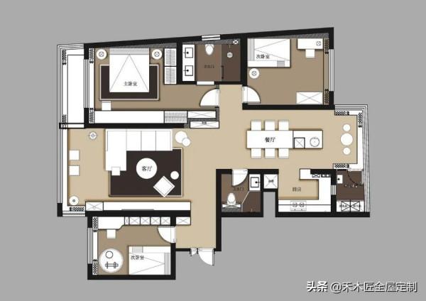 145㎡都市理想居所，清爽大方、極盡現代簡約之美