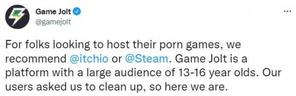 應使用者需求 獨立遊戲託管平臺Game Jolt已禁止色情遊戲