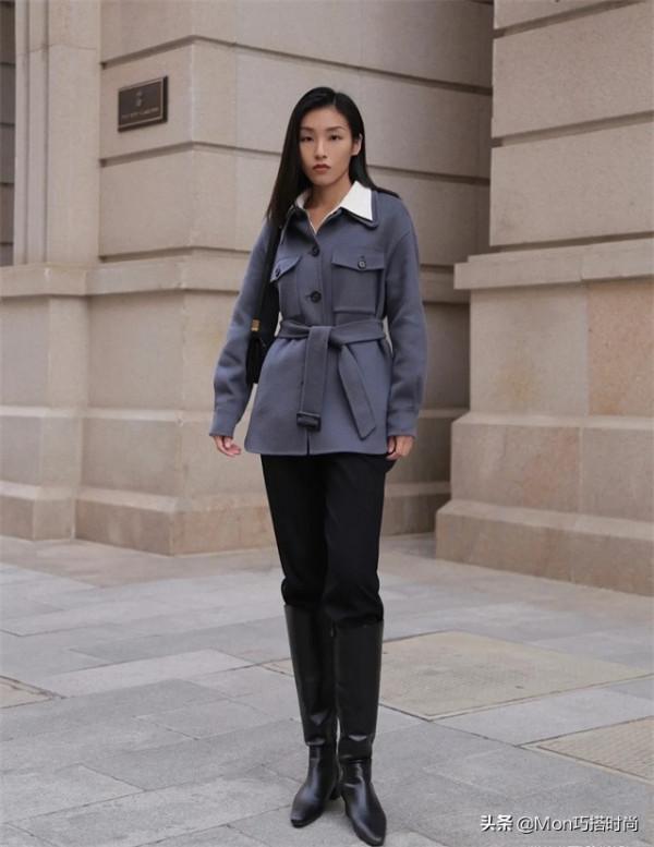 牛仔褲收起來吧！今年流行的毛呢大衣，配形體褲，妥妥的顯瘦顯高