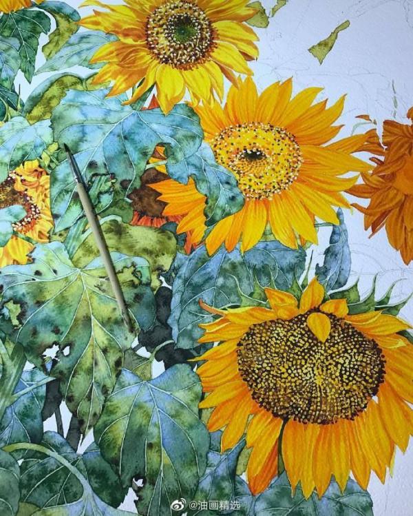 這位泰國畫家筆下的向日葵,每一朵都有生命和靈魂 這位泰國畫家筆下的向日葵,每一朵都有生命和靈魂