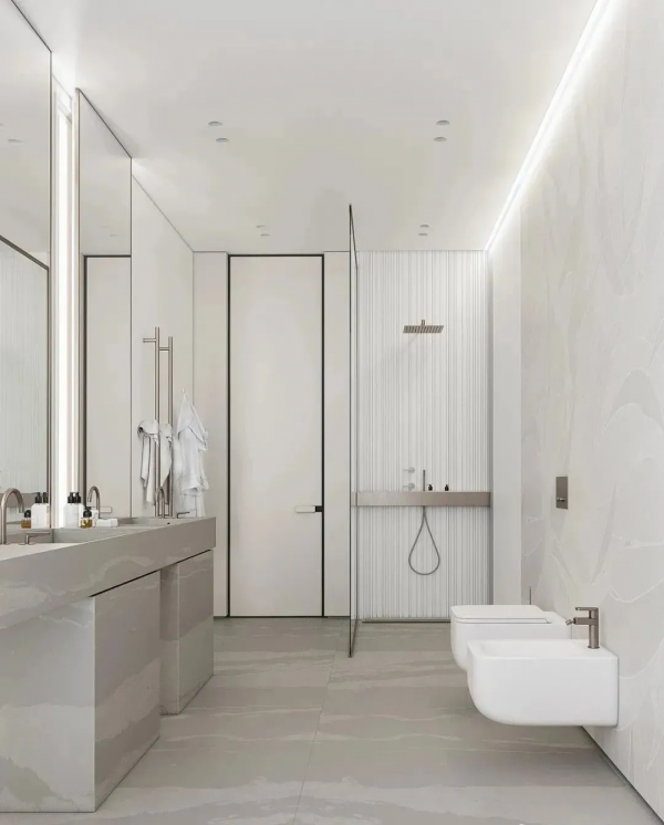 大理石衛生間設計，簡約輕奢