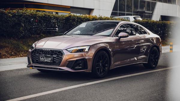 蘇州無二汽車貼膜丨奧迪A5改色冰梅粉