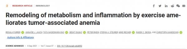 ​Science子刊：運動可改善腫瘤相關性貧血症