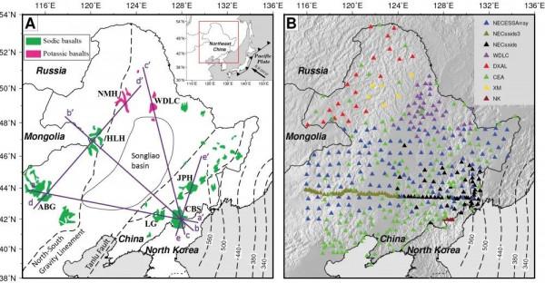 Geology:岩石圈結構差異對中國東北地區第四紀火山鉀質和鈉質玄武岩漿起源的控制作用 Geology:岩石圈結構差異對中國東北地區第四紀火山鉀質和鈉質玄武岩漿起源的控制作用